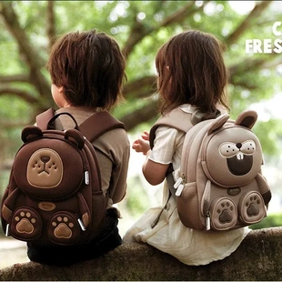森林动物造型儿童书包男女孩幼儿园宝宝出行背包可爱透气双肩包