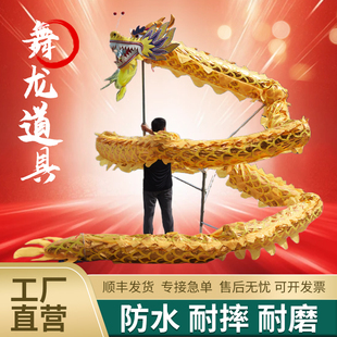 舞龙舞狮道具全套烫金布金色龙头龙身布龙尾成人过年表演整套龙狮