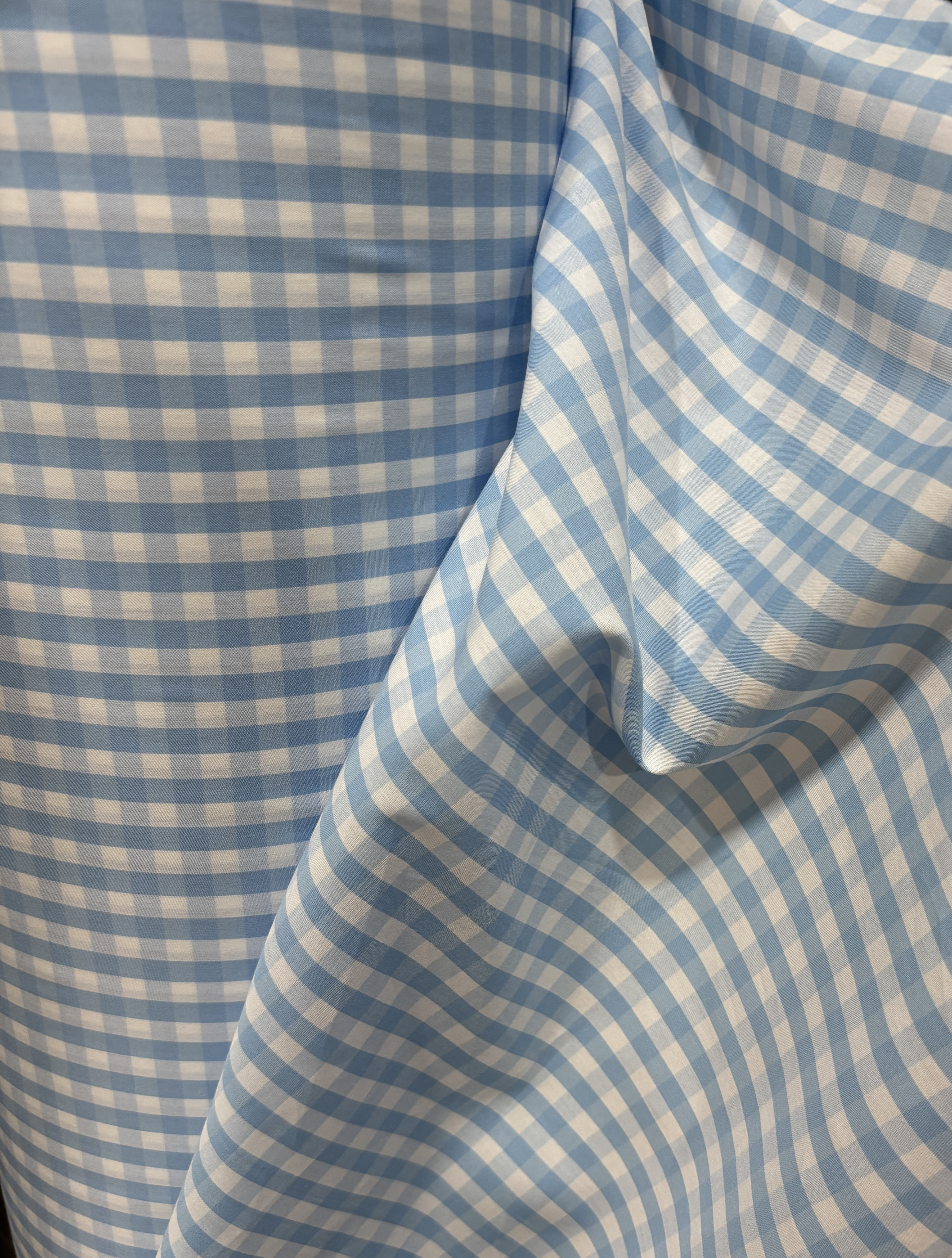 0.8cm浅蓝色朝阳格衬衣裙子连衣裙床品居家服纯棉长3米宽1.45米
