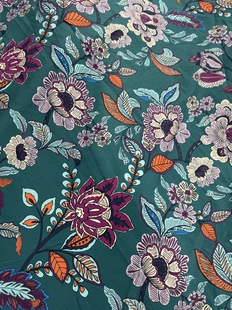 60支府绸祖母绿欧式 印花衬衣裙子连衣裙床品居家服长3米宽1.45米