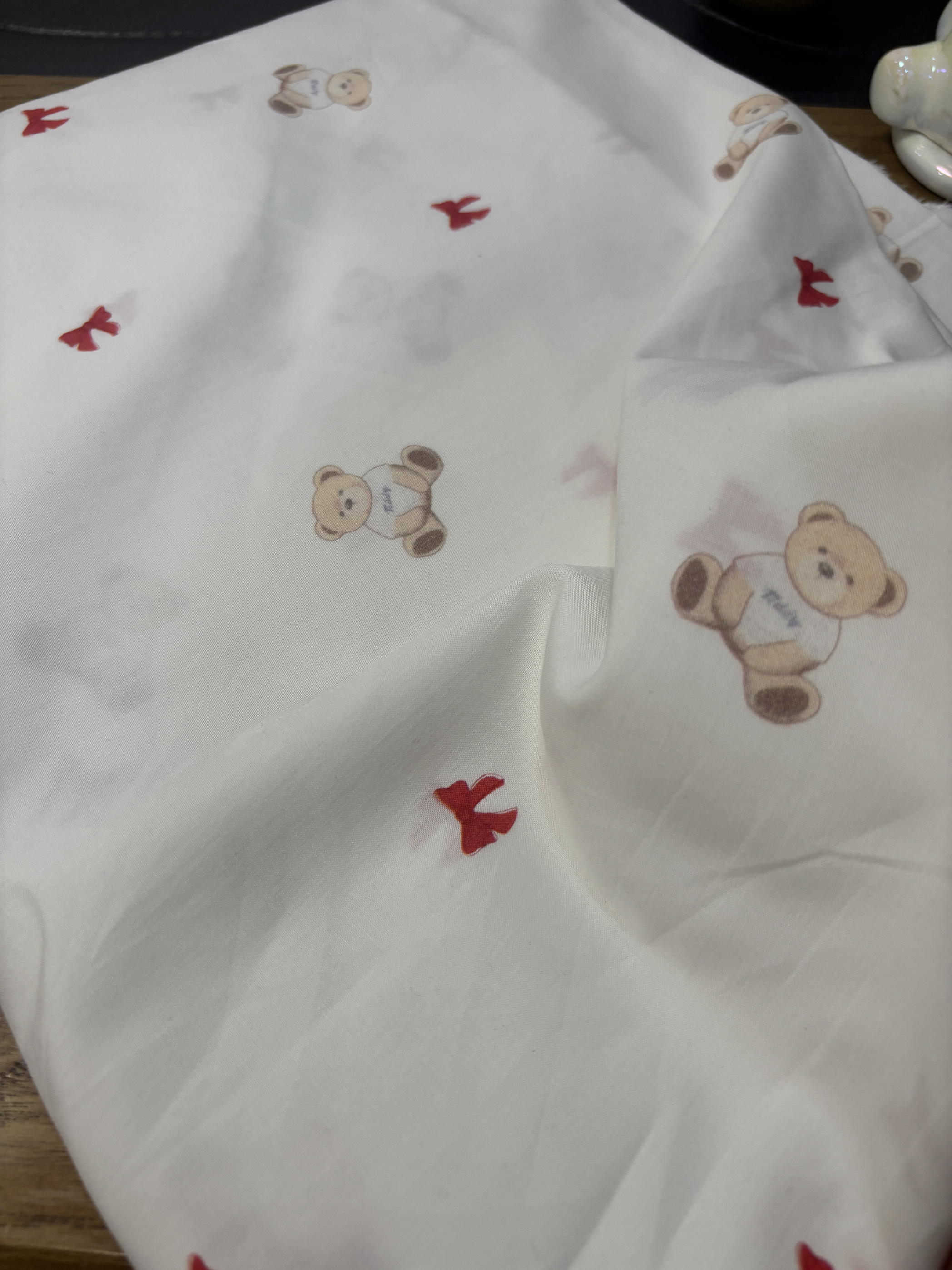棉绸可爱小熊印花衬衣裙子连衣裙床品居家服手工长3米宽1.45米