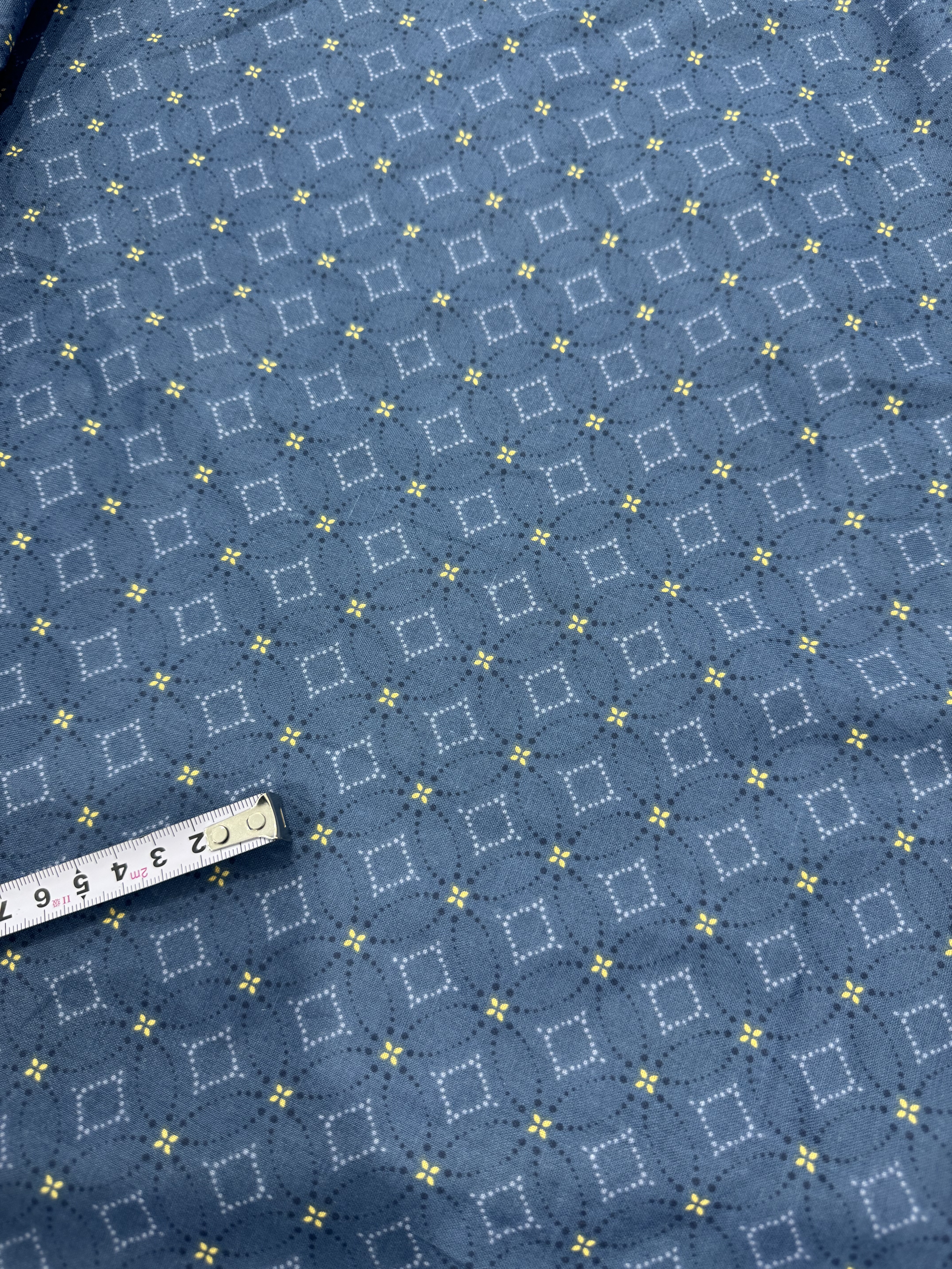 棉麻灰蓝色圆形小花衬衣裙子连衣裙床品居家服diy长3米宽1.5米