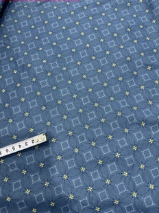 棉麻灰蓝色圆形小花衬衣裙子连衣裙床品居家服diy长3米宽1.5米