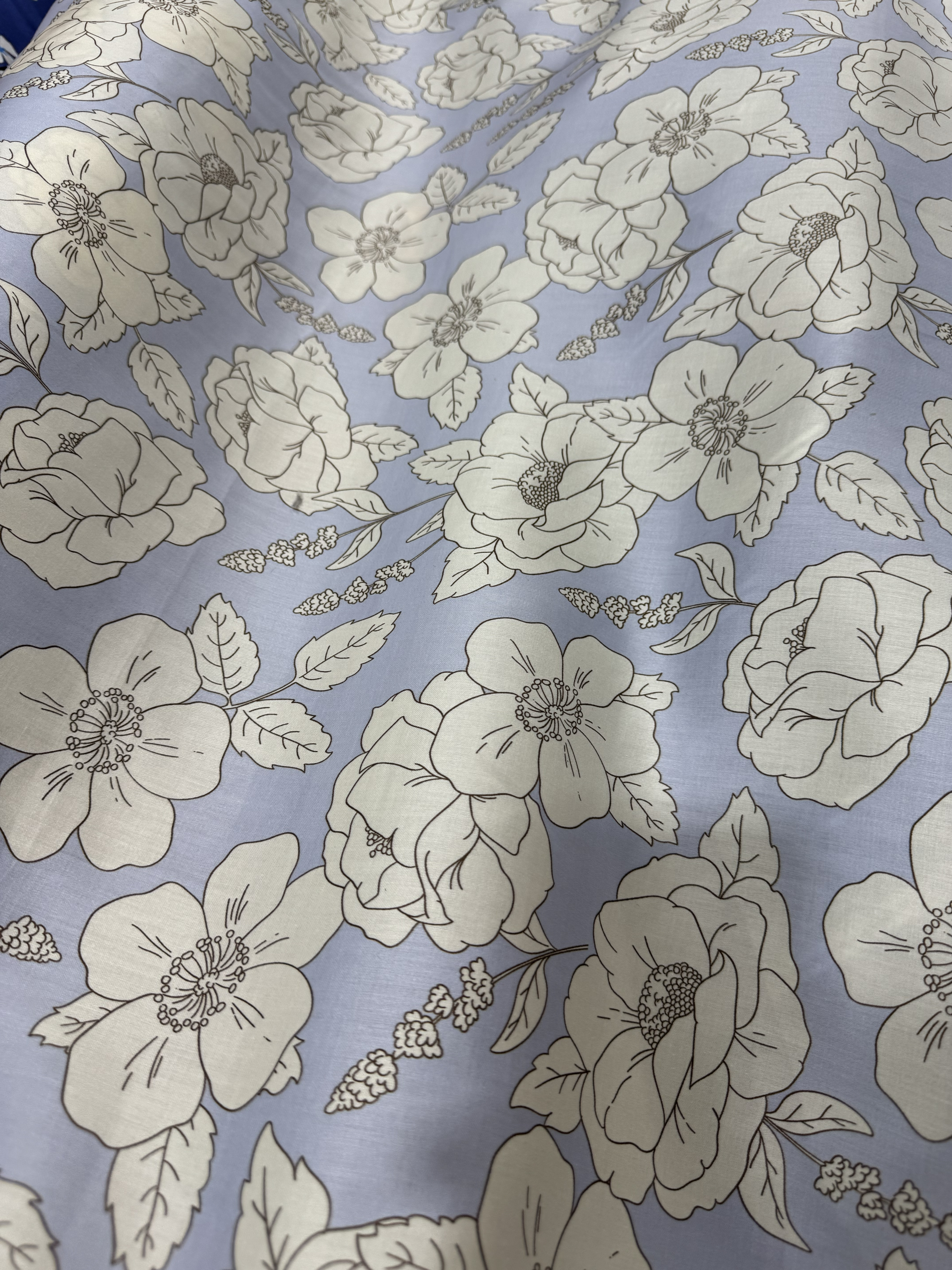 纯棉60支贡缎紫色白花衬衣裙子连衣裙床品居家服长3米宽1.45米