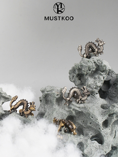 玛诗杜新款龙年袖扣生肖本命年袖钉法式衬衫扣装免费刻字新年礼物