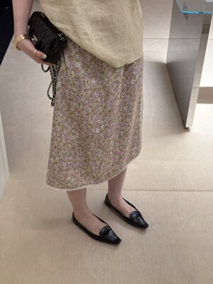 VERSO韩代田园碎花半身裙女2026夏装复古时髦显瘦直筒中长款裙子