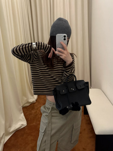 VERSO韩系条纹针织长袖T恤女2026秋冬新款修身显瘦内搭打底衫上衣
