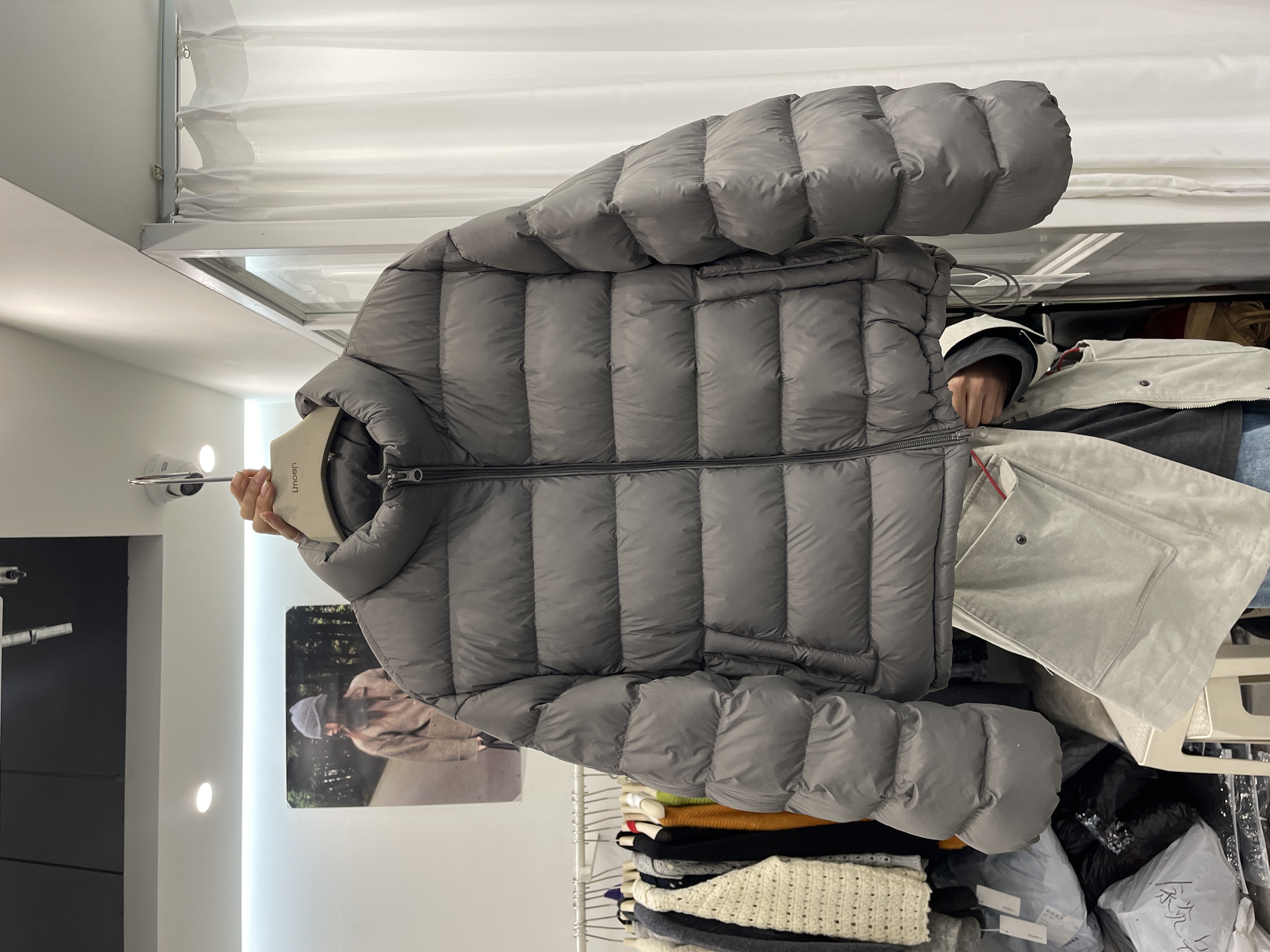 Limoen韩系时尚小立领短款排骨羽绒服女冬装时髦90白鸭绒泡芙外套