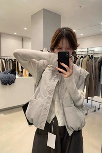 90白鸭绒羽绒马甲背心女2025冬装 LOW FLAT韩系时髦立领宽松无袖