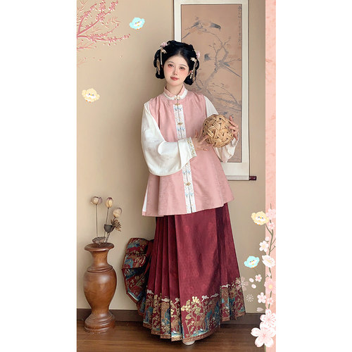 圆领比甲破肩日常百搭中长款春秋