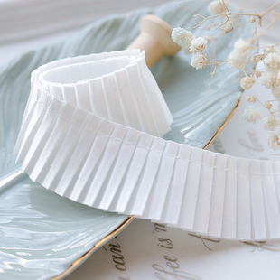 优质黑白色百褶风琴褶皱裙边裙摆加长辅料 裙子蕾丝花边下摆布料