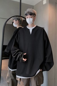 旗下春秋假两件T恤女宽松百搭显瘦学生长袖卫衣上衣潮图片