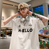 夏季新款美式潮牌字母印花三条杠短袖港风宽松T恤上衣男7820-P38，男装T恤，电商C213(原B265)