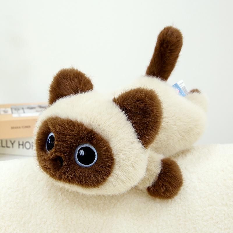 多爱暹罗猫玩偶睡觉抱枕三花猫咪公仔毛绒玩具布娃娃儿童生日礼物