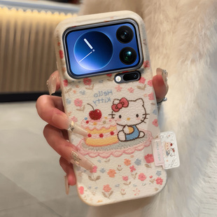 卡通凯蒂地适用小米17手机壳17promax女可爱15ultra硅胶15spro皮纹14软小米13网红m12s标签12xKT猫保护套新款