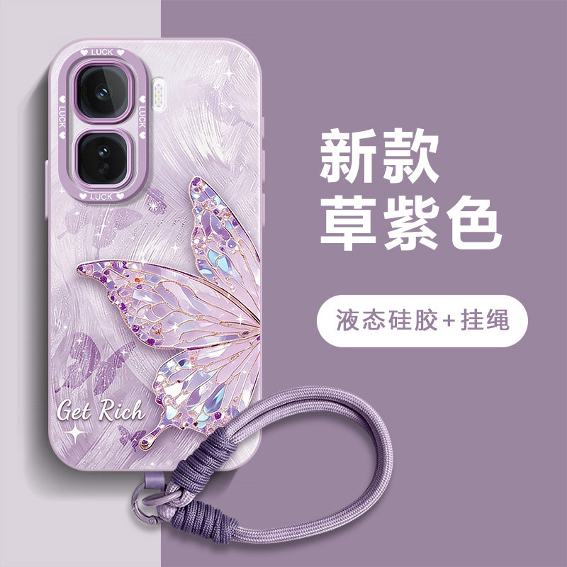 适用iqooneo11手机壳neo10pro+新款neo9s硅胶5挂绳网红neo8全包7se防摔iQ00梦幻高级蝴蝶爱酷neo6女保护pro套