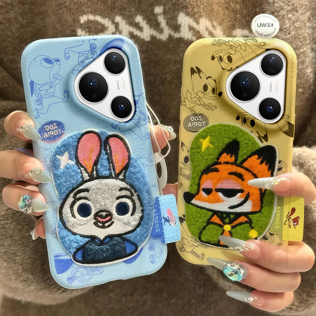 仿皮纹手感 硅胶软壳全包 刺绣卡通公仔