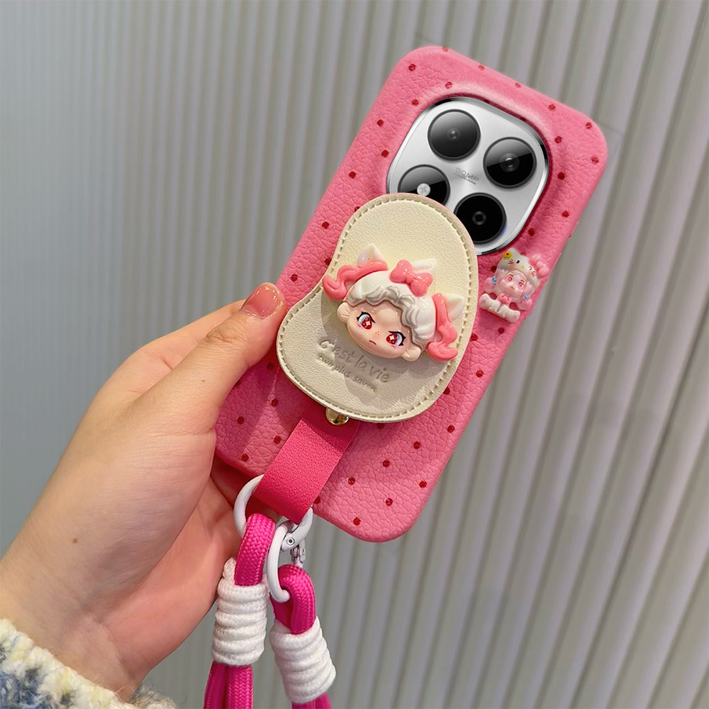 仿皮纹手感 硅胶软壳全包 刺绣卡通公仔