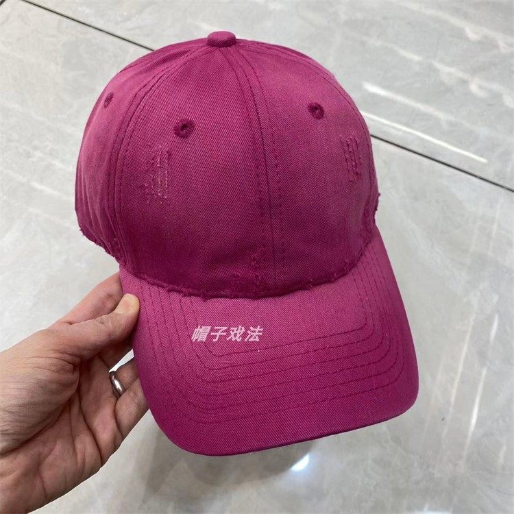显瘦深帽碗百搭净版磨破洞水洗做旧低调休闲圆顶男女式软顶棒球帽