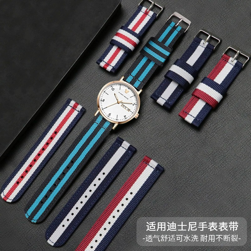 尼龙表带适用迪士尼儿童电话手表带巴迪龙迪士尼帆布表带14 20mm