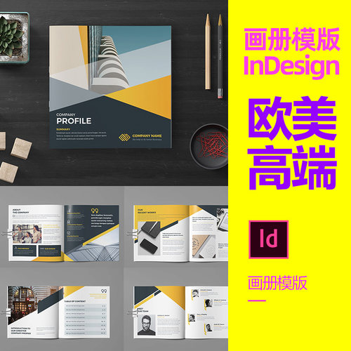 企业公司宣传册板式设计简介画册模板Indesign ID模板indd