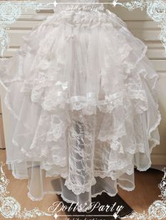 Lolita原创手作洛丽塔baby小羽毛蕾丝雀之羽花边拖尾头纱两用