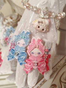 Lolita原创日系可爱蝴蝶结ap莉莉卡鲁芭菲开花八嘎手作戒指项链