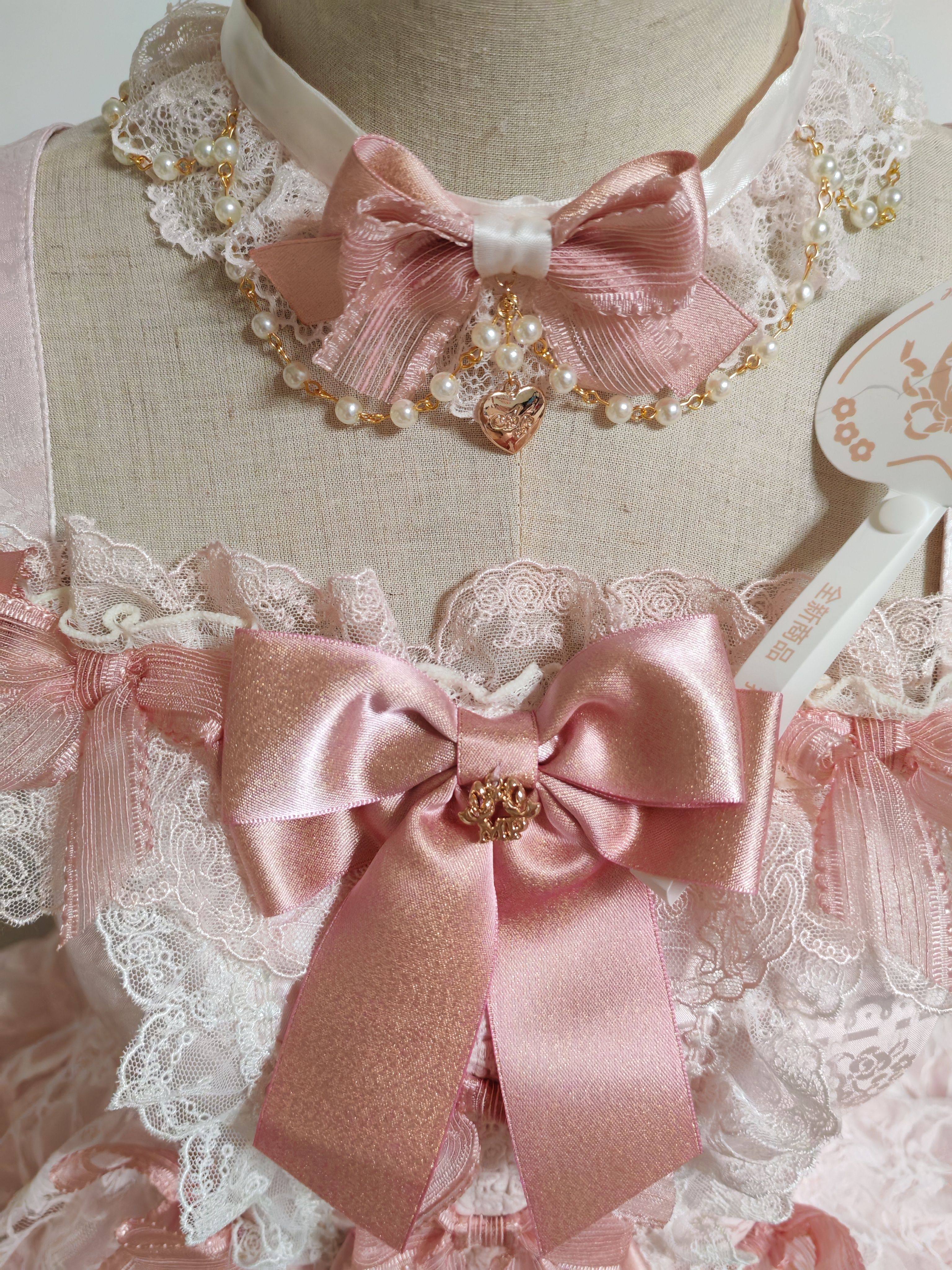 Lolita原创手作洛丽塔梦中的蝴蝶结纸杯蝴蝶结项链蕾丝花边项链,模玩/动漫/周边/娃圈三坑/桌游,lolita洛丽塔配饰小物/道具,淘宝优惠券,粉丝福利购,淘宝优惠卷