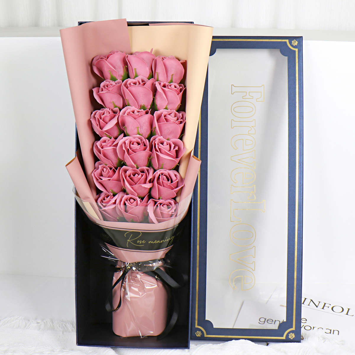 33朵香皂花玫瑰花束礼盒永生花七夕情人节礼品表白送女友生日礼物