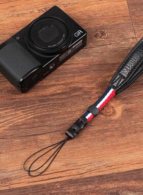 tusksty原创相机手绳适用索尼M3M456m7理光GR234牛皮防丢手腕带