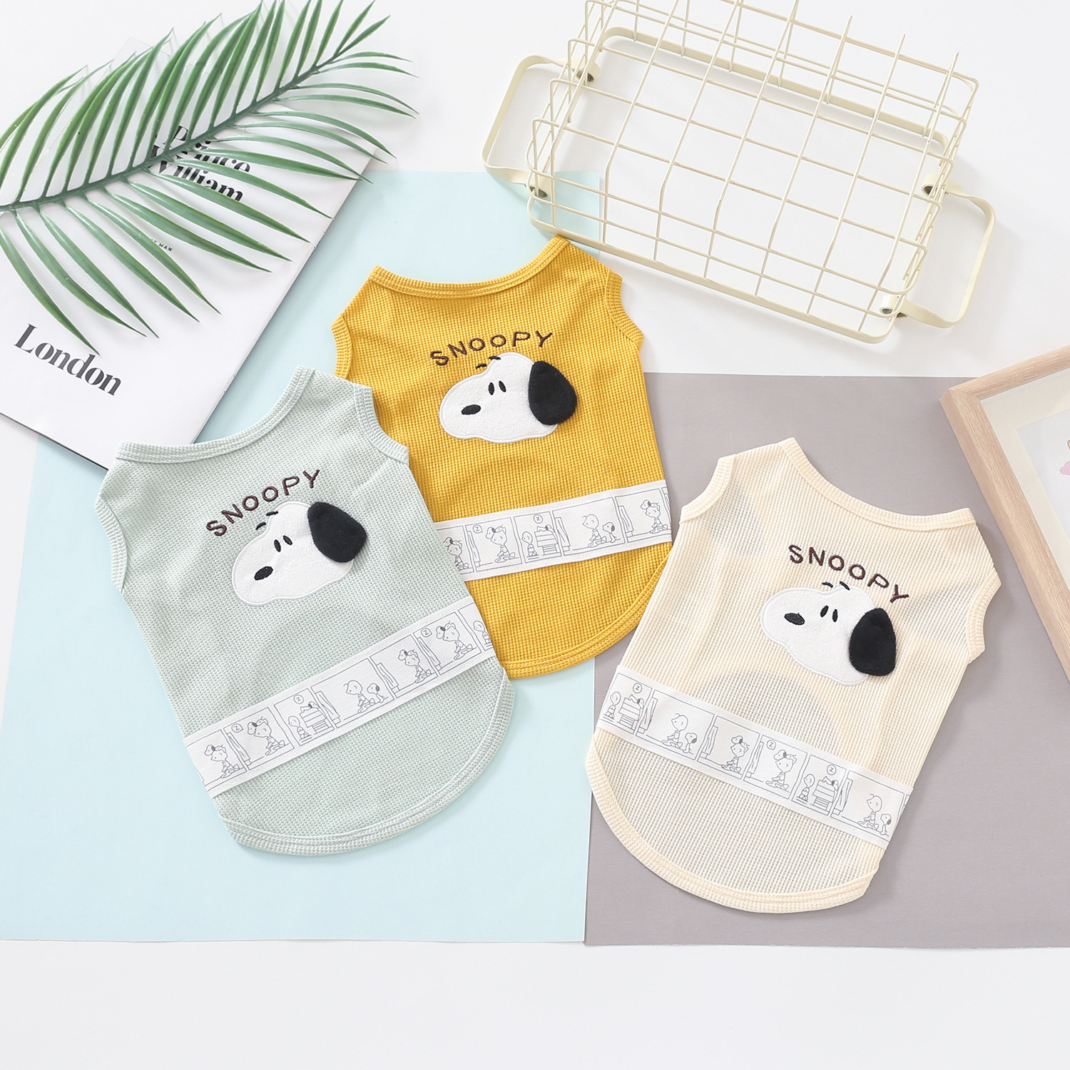 小型犬衣狗狗衣服宠物背心凉爽透气背心春夏家居服小狗刺绣Ins风