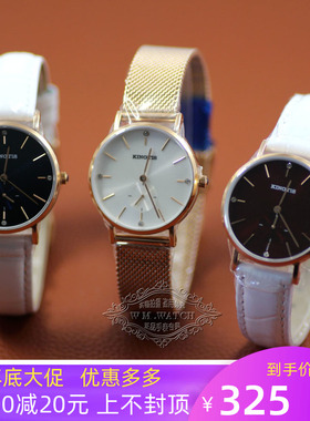 新款品牌精铁时手表女表时尚女士石英表休闲学生防水皮带6025钢带