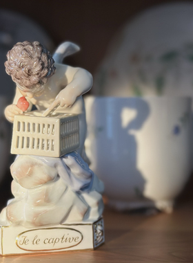 德国梅森Meissen陶瓷人偶摆件爱神丘比特陶瓷人物天使欧洲全手工