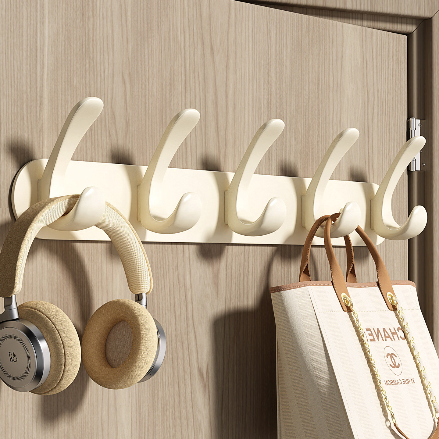 免打孔门后挂钩壁挂式卫生间卧室墙上收纳挂架衣服衣架排钩挂衣钩