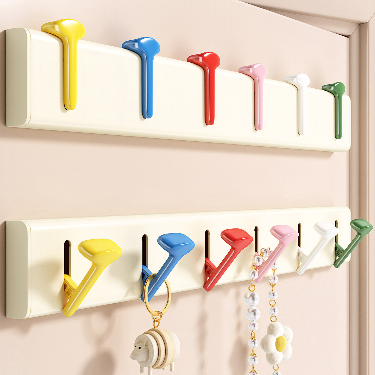 折叠隐形挂钩多巴胺门后挂衣架玄关衣帽柜壁挂墙上免打孔浴室排钩