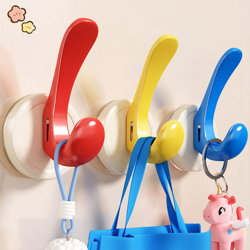 多巴胺吸盘挂钩强力承重免打孔挂衣钩玄关入户门后放钥匙无痕粘钩