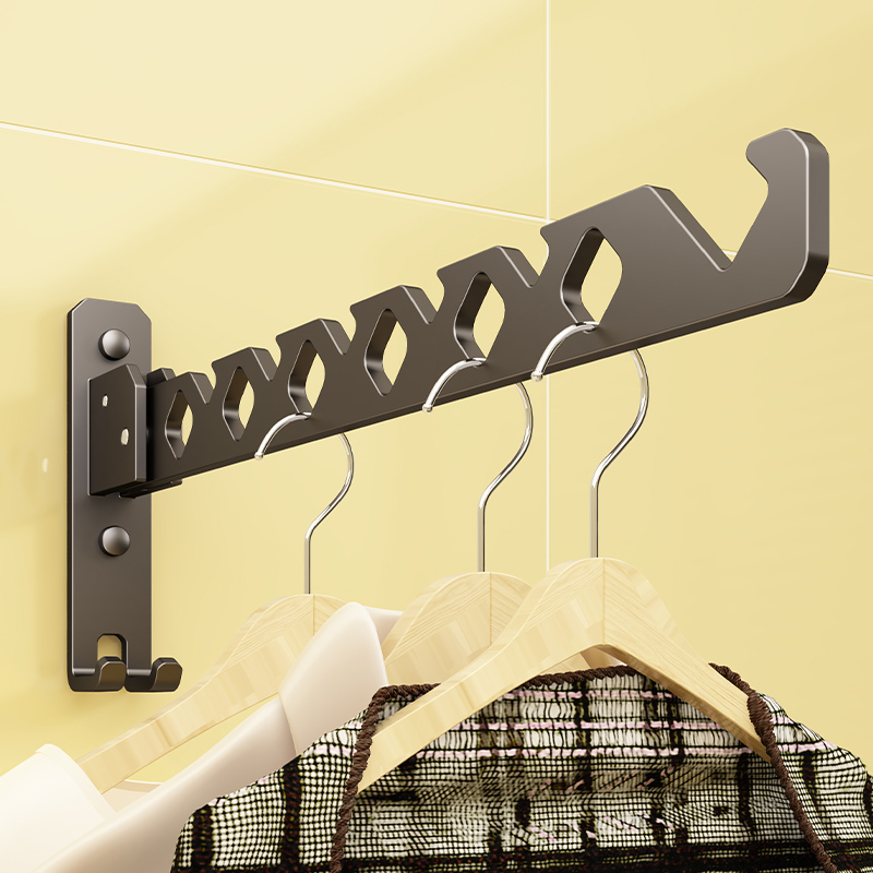 法路易折叠下翻三档太空铝晾衣架