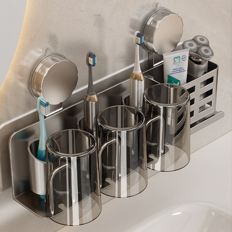 吸盘牙刷置物架卫生间壁挂式
