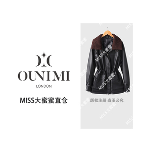 收腰A677 中长款 欧倪蜜 OUNIMI羽绒服真皮90%白鸭绒皮衣女冬季