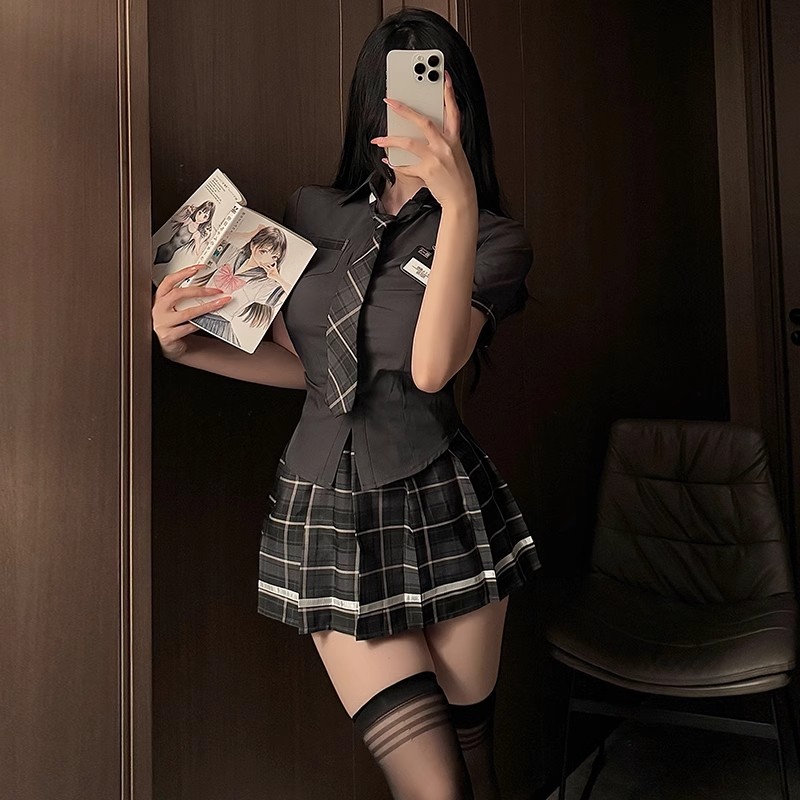 制服内衣性感cos校园jk学生套装纯欲大码显大高级感战袍角色扮演