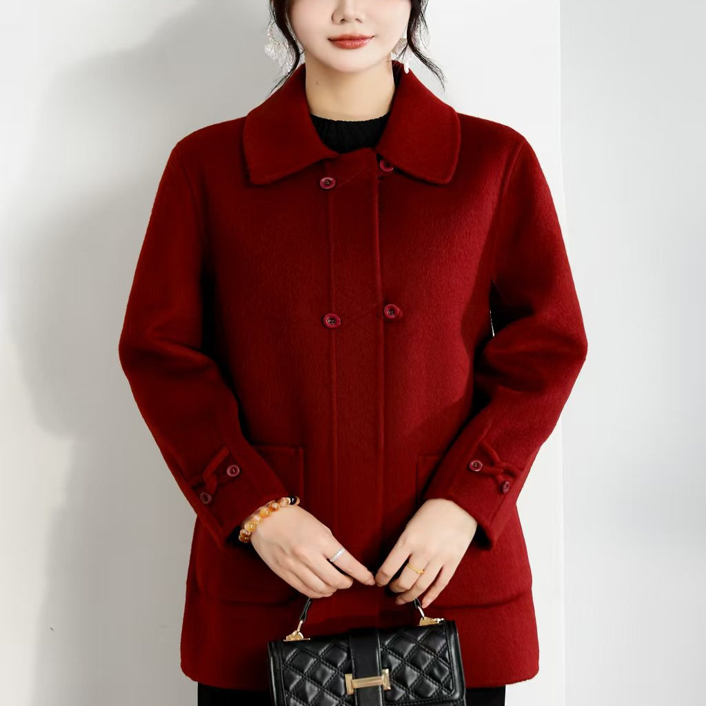 双面羊绒大衣女中长款时尚中年妈妈装高端羊毛呢外套2025秋冬新款