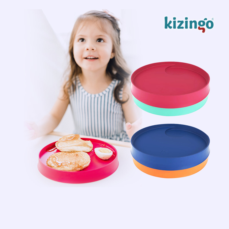 美國Kizingo 進口兒童助食盤寶寶餐盤嬰兒童餐具輔食碗學吃飯訓練