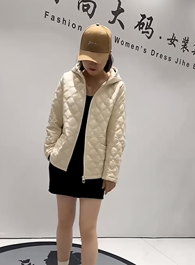 天骄一生水2025冬季新款PU棉衣女休闲大码短款连帽皮衣外套25973