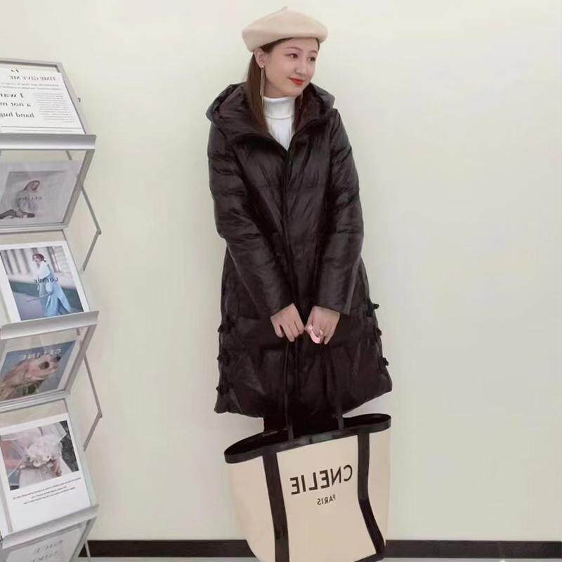 金影奇中长款羽绒服女2024冬季新款大码女装黑色羽绒衣外套98957