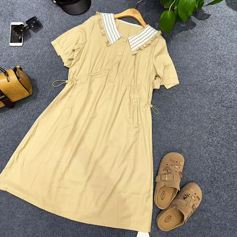 大码女装夏季收腰连衣裙