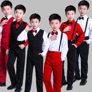 男童礼服马甲秋冬套装花童主持人儿童诗歌朗诵演出服大合唱表演服