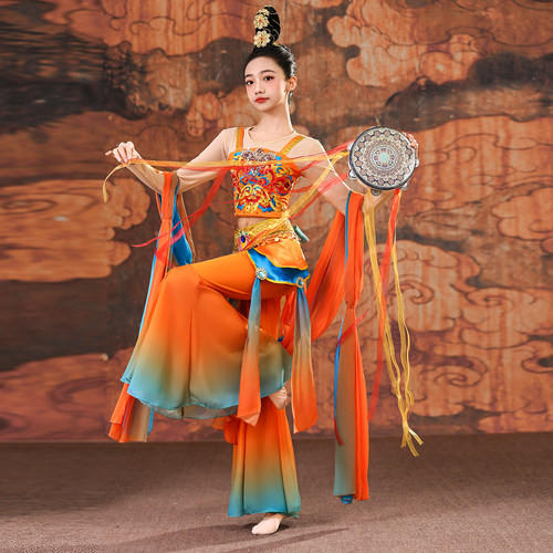 新款中国舞儿童敦煌飞天演出服