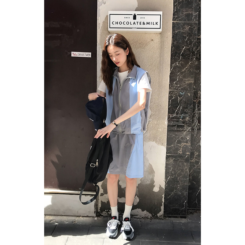 【清】原119-155，特39-45。灰蓝撞色套装