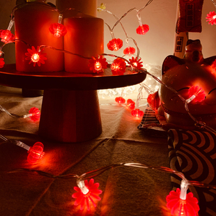 led小彩灯闪灯串灯婚房装饰新年过年布置红灯笼中国结春节喜庆灯