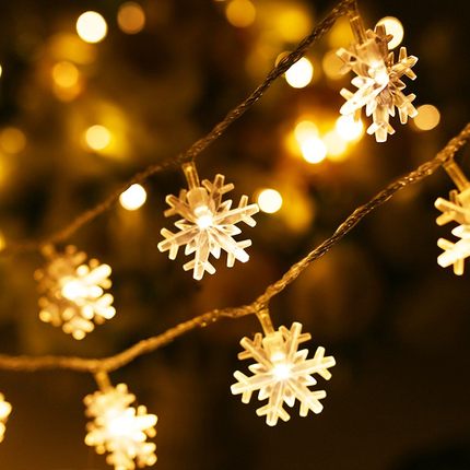 led雪花星星彩灯闪灯串满天星房间卧室布置生日婚庆新年装饰氛围